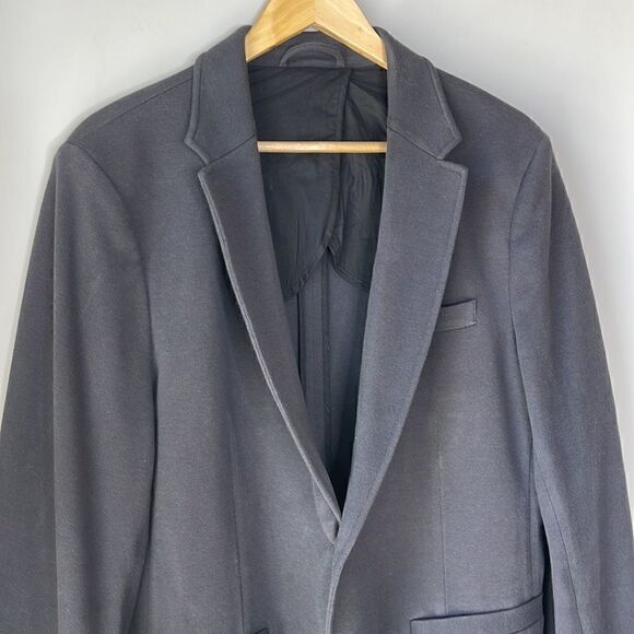 01.Algo Mens Navy Blazer 2 Button Double Vent 100% Cotton - Picture 5 of 11